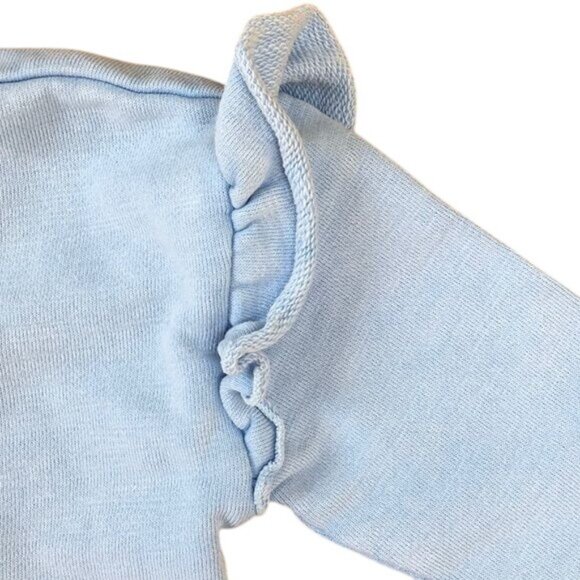 Gymboree Girls Long-Sleeve T-Shirt & Hooded Sweatshirt Set 0-3M Light Grey/Blue - Picture 3 of 5